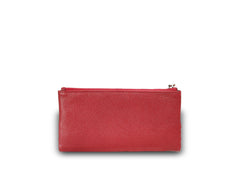 Karen Long Wallet w/ Buttoned Pocket Burgundy