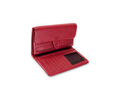 Kamila RFID Long Wallet Leaf Snap Holder Apple Red