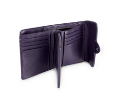 Kamila RFID Short Wallet Leaf Snap Holder Taro Purple