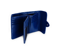 Kamila RFID Short Wallet Leaf Snap Holder Navy Blue