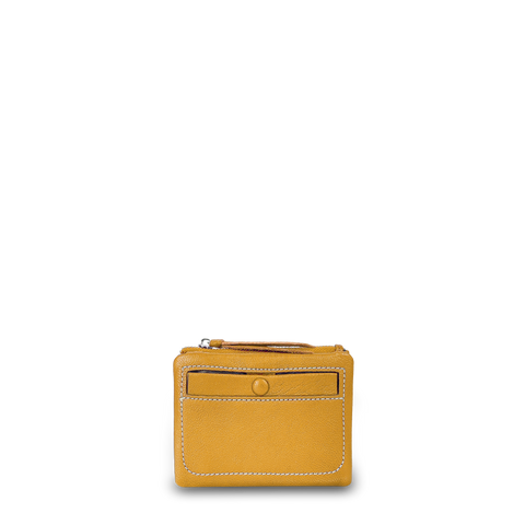 Karen Short Wallet w/ Buttoned Pocket Yellow