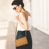 Olive Baguette with Snap Lock Camel