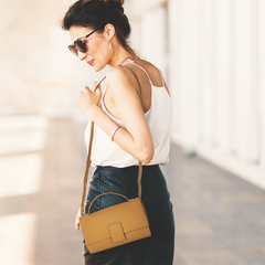 Olive Baguette with Snap Lock Camel