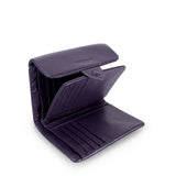Kamila RFID Short Wallet Leaf Snap Holder Taro Purple