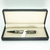 Weston Metal Pen w/ Leather Box Silver w/ Black