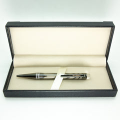 Weston Metal Pen w/ Leather Box Silver w/ Black