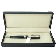 Warner Metal Pen w/ Leather Box Black