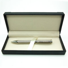 Walmer Metal Pen w/ Leather Box Silver