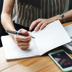 Walmer Metal Pen w/ Leather Box Silver