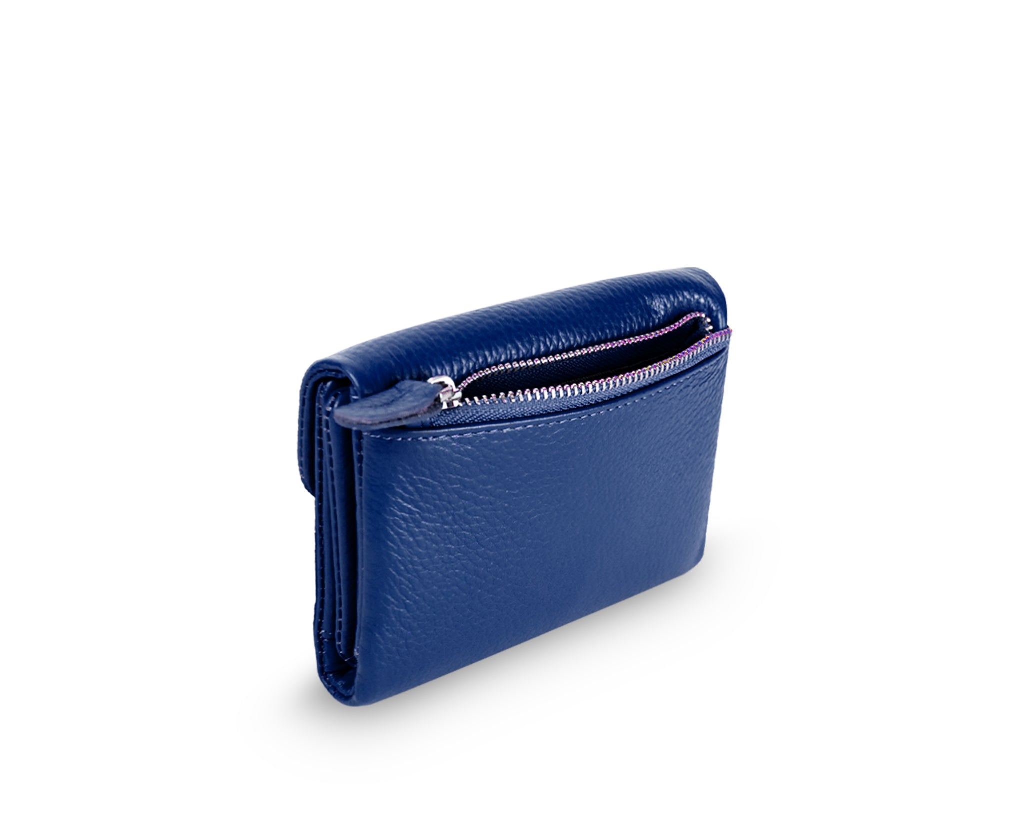 Kamila RFID Short Wallet Leaf Snap Holder Navy Blue