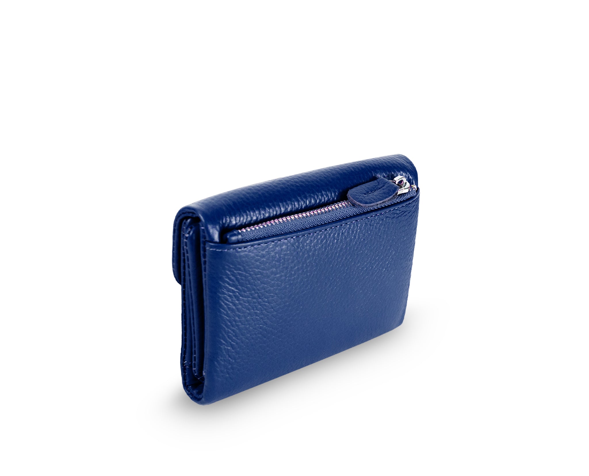 Kamila RFID Short Wallet Leaf Snap Holder Navy Blue