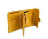 Kamila RFID Short Wallet Leaf Snap Holder Sunflower Yellow