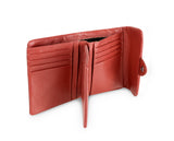 Kamila RFID Short Wallet Leaf Snap Holder Watermelon Rust