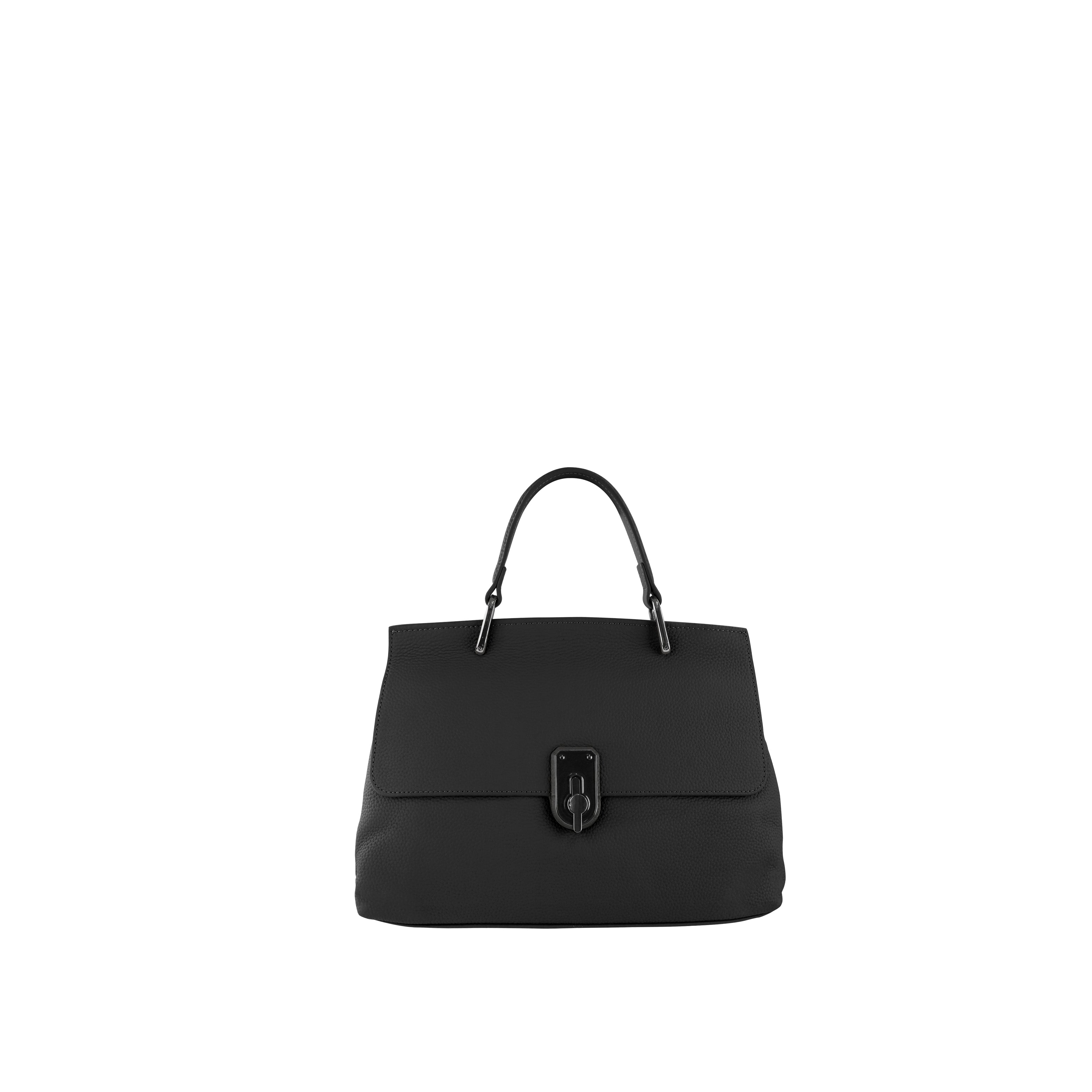 Amora Handbag w/ Twist Lock Black