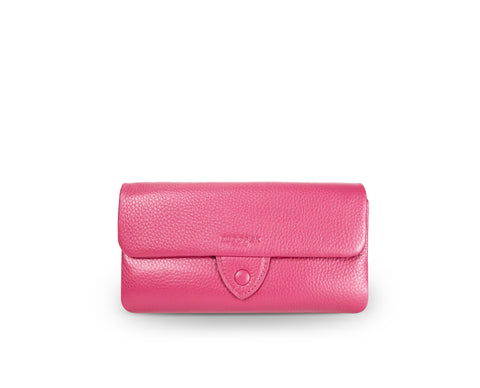 Kamila RFID Long Wallet Leaf Snap Holder Watermelon Pink