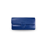 Kamila RFID Long Wallet Leaf Snap Holder Navy Blue