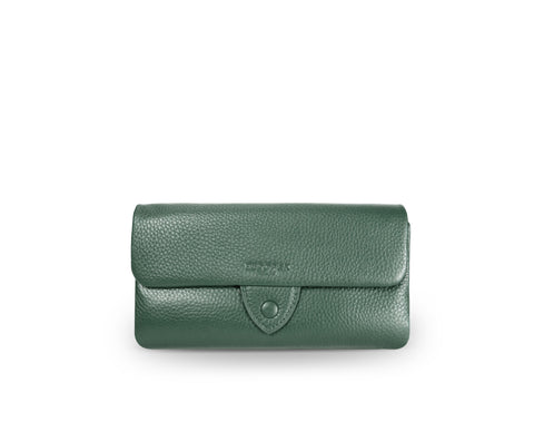 Kamila RFID Long Wallet Leaf Snap Holder Army Green