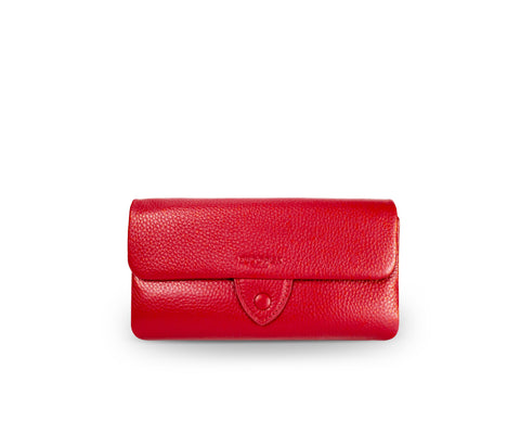 Kamila RFID Long Wallet Leaf Snap Holder Apple Red