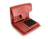 Kamila RFID Short Wallet Leaf Snap Holder Watermelon Rust