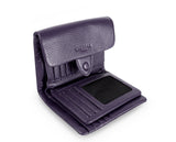 Kamila RFID Short Wallet Leaf Snap Holder Taro Purple