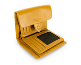 Kamila RFID Short Wallet Leaf Snap Holder Sunflower Yellow