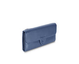 Kamila RFID Long Wallet Leaf Snap Holder Navy Blue