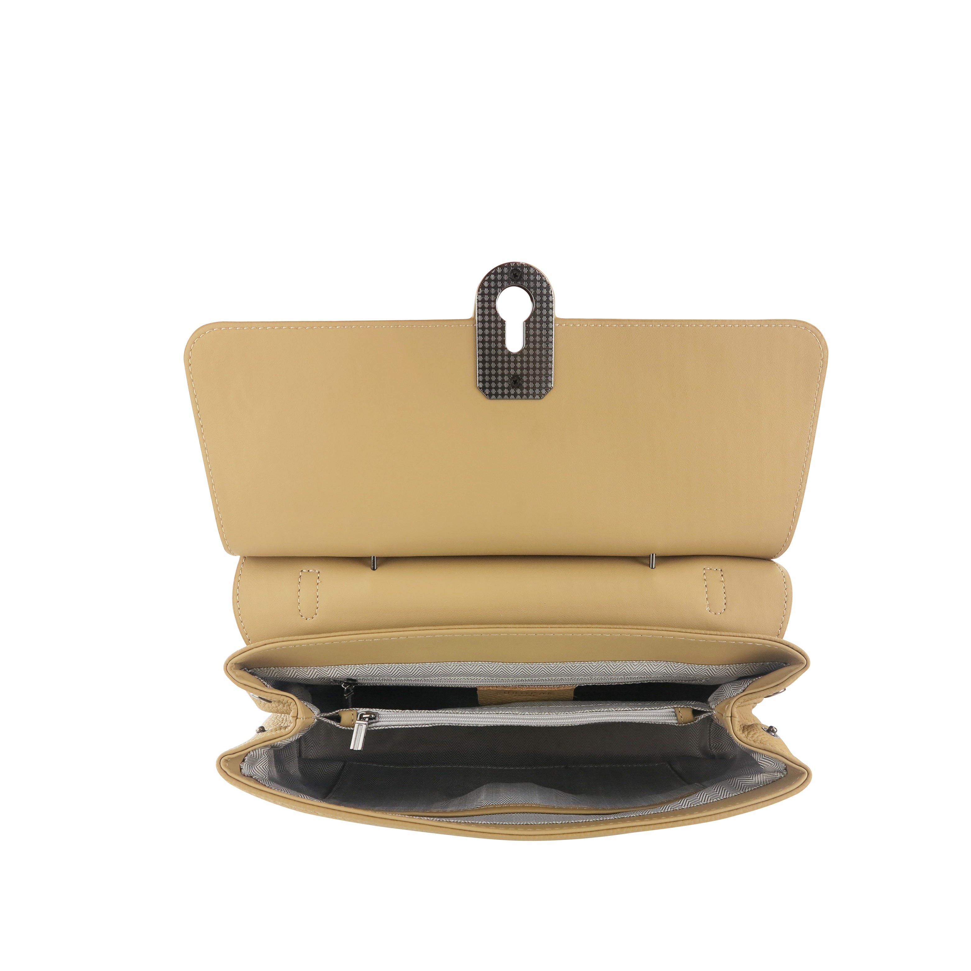 Amora Handbag w/ Twist Lock Camel