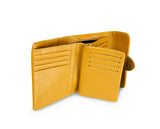 Kamila RFID Short Wallet Leaf Snap Holder Sunflower Yellow