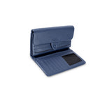 Kamila RFID Long Wallet Leaf Snap Holder Navy Blue