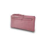 Karen Long Wallet w/ Buttoned Pocket Old Rose