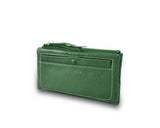 Karen Long Wallet w/ Buttoned Pocket Dark Green