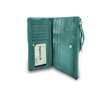 Karen Long Wallet w/ Buttoned Pocket Moss Green