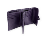 Kamila RFID Short Wallet Leaf Snap Holder Taro Purple