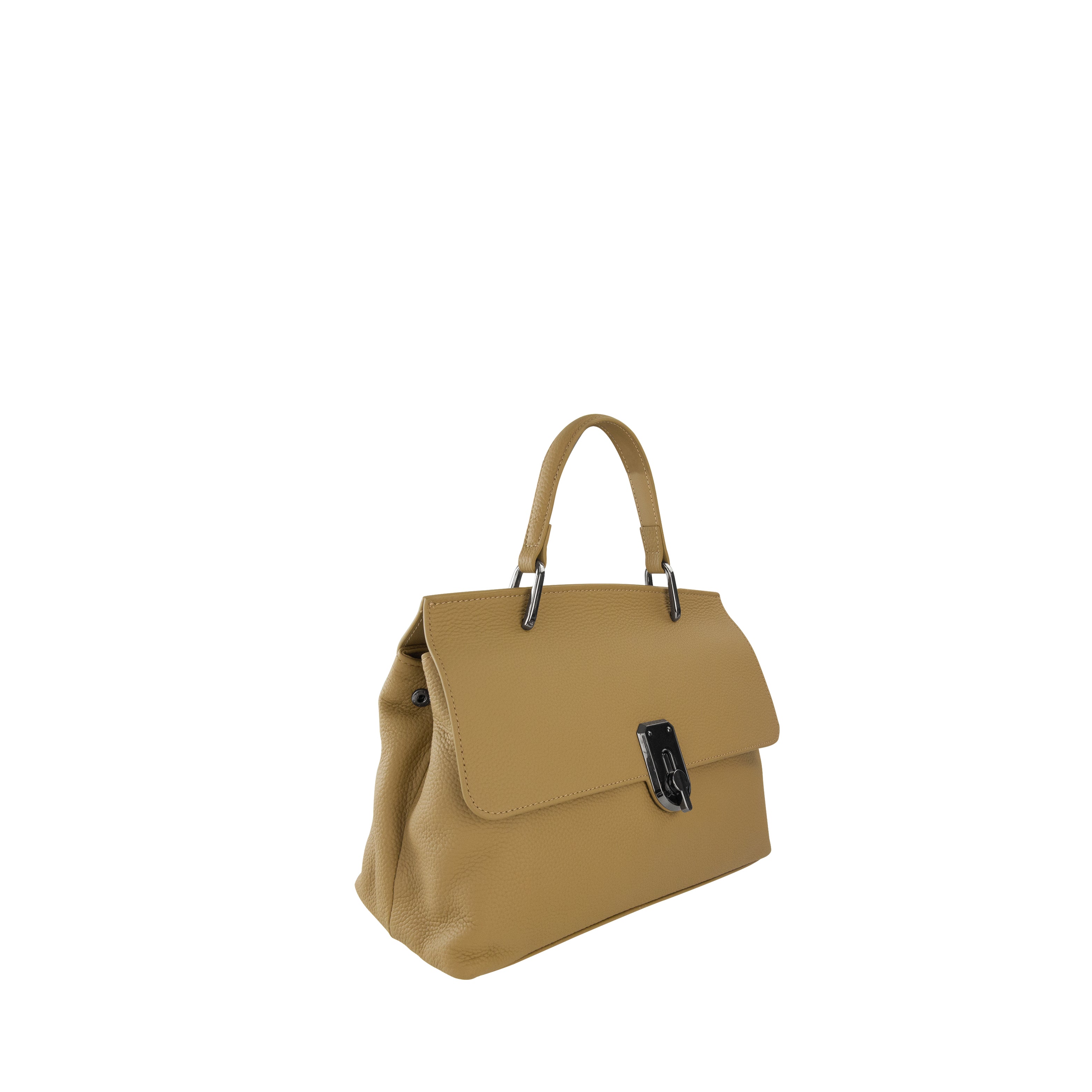 Amora Handbag w/ Twist Lock Camel