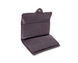 Kamila RFID Long Wallet Leaf Snap Holder Taro Purple