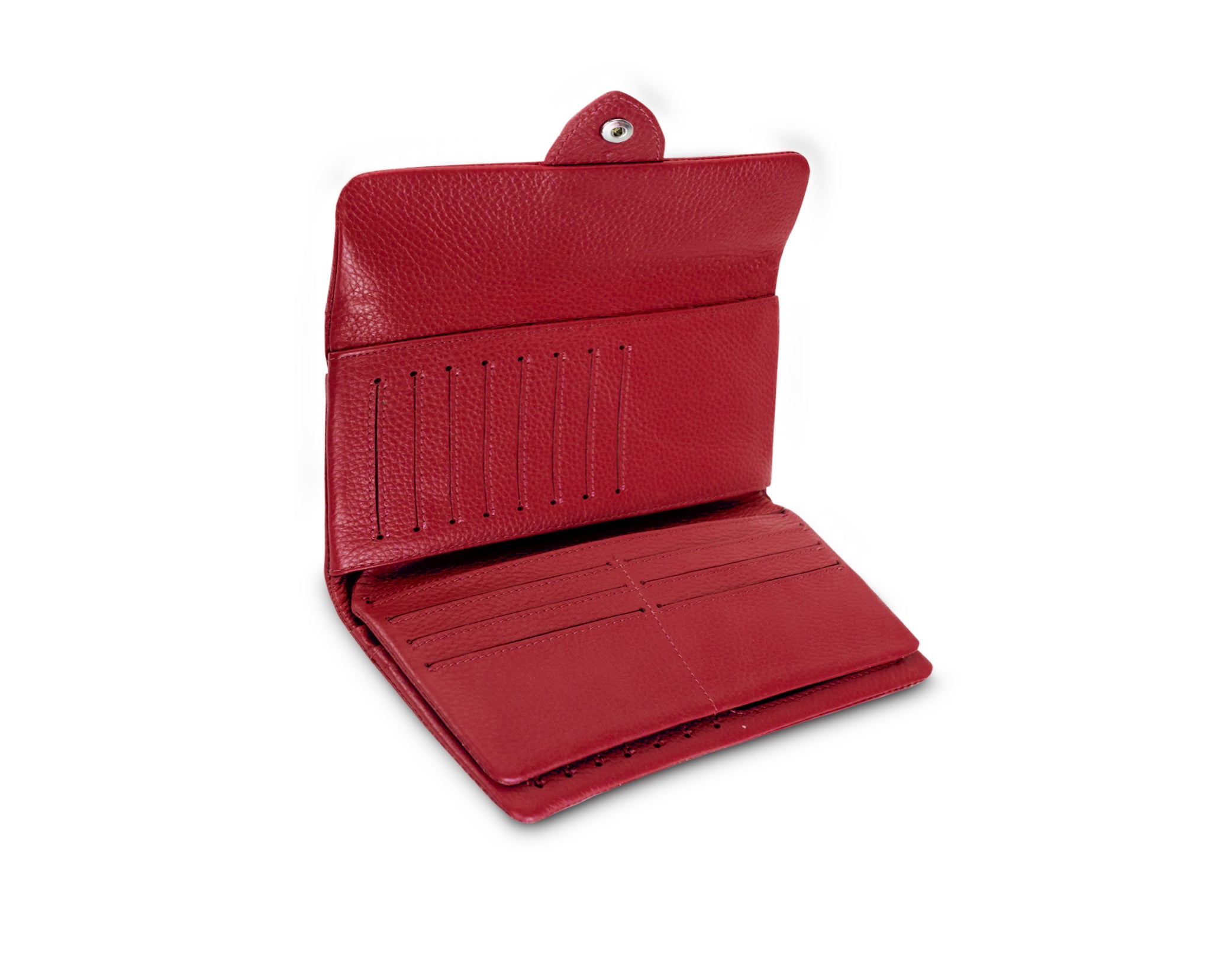 Kamila RFID Long Wallet Leaf Snap Holder Apple Red