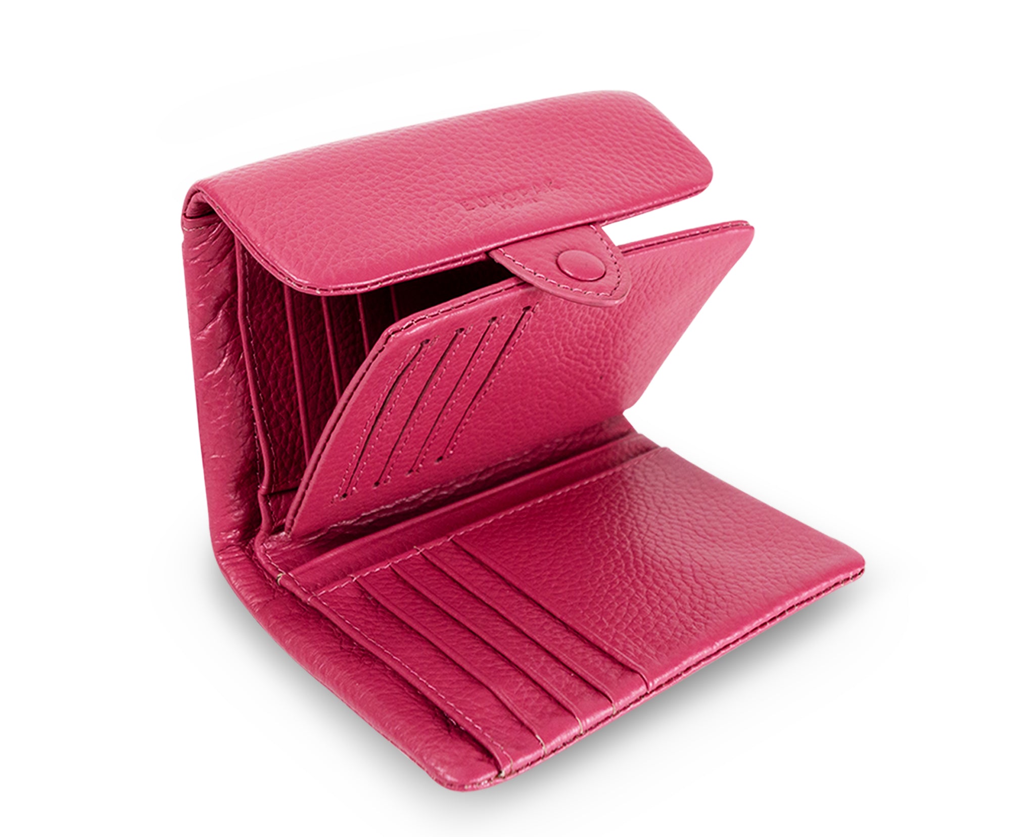 Kamila RFID Short Wallet Leaf Snap Holder Watermelon Pink