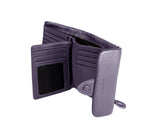 Kamila RFID Short Wallet Leaf Snap Holder Taro Purple