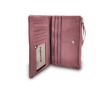 Karen Long Wallet w/ Buttoned Pocket Old Rose