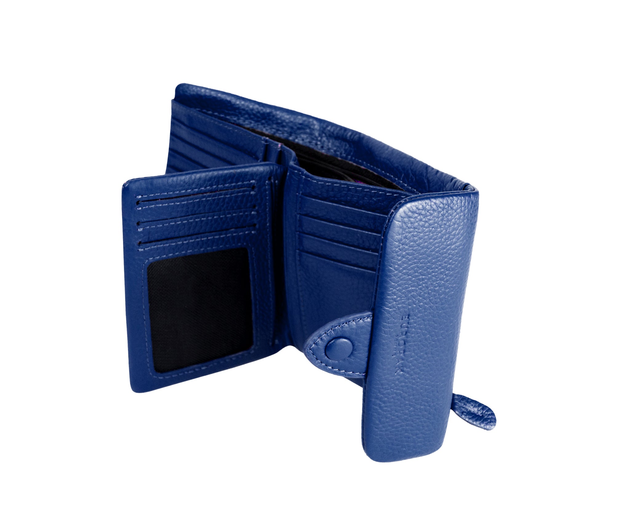 Kamila RFID Short Wallet Leaf Snap Holder Navy Blue