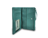 Karen Long Wallet w/ Buttoned Pocket Moss Green