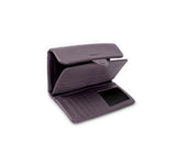 Kamila RFID Long Wallet Leaf Snap Holder Taro Purple