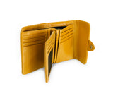 Kamila RFID Short Wallet Leaf Snap Holder Sunflower Yellow