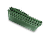 Karen Long Wallet w/ Buttoned Pocket Dark Green