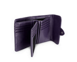 Kamila RFID Short Wallet Leaf Snap Holder Taro Purple