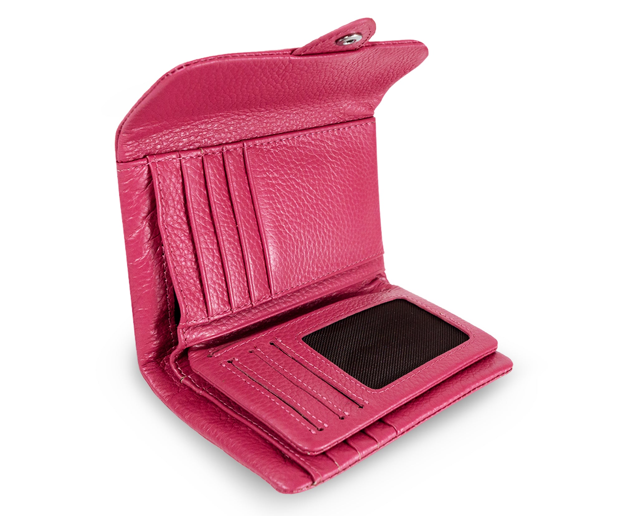 Kamila RFID Short Wallet Leaf Snap Holder Watermelon Pink