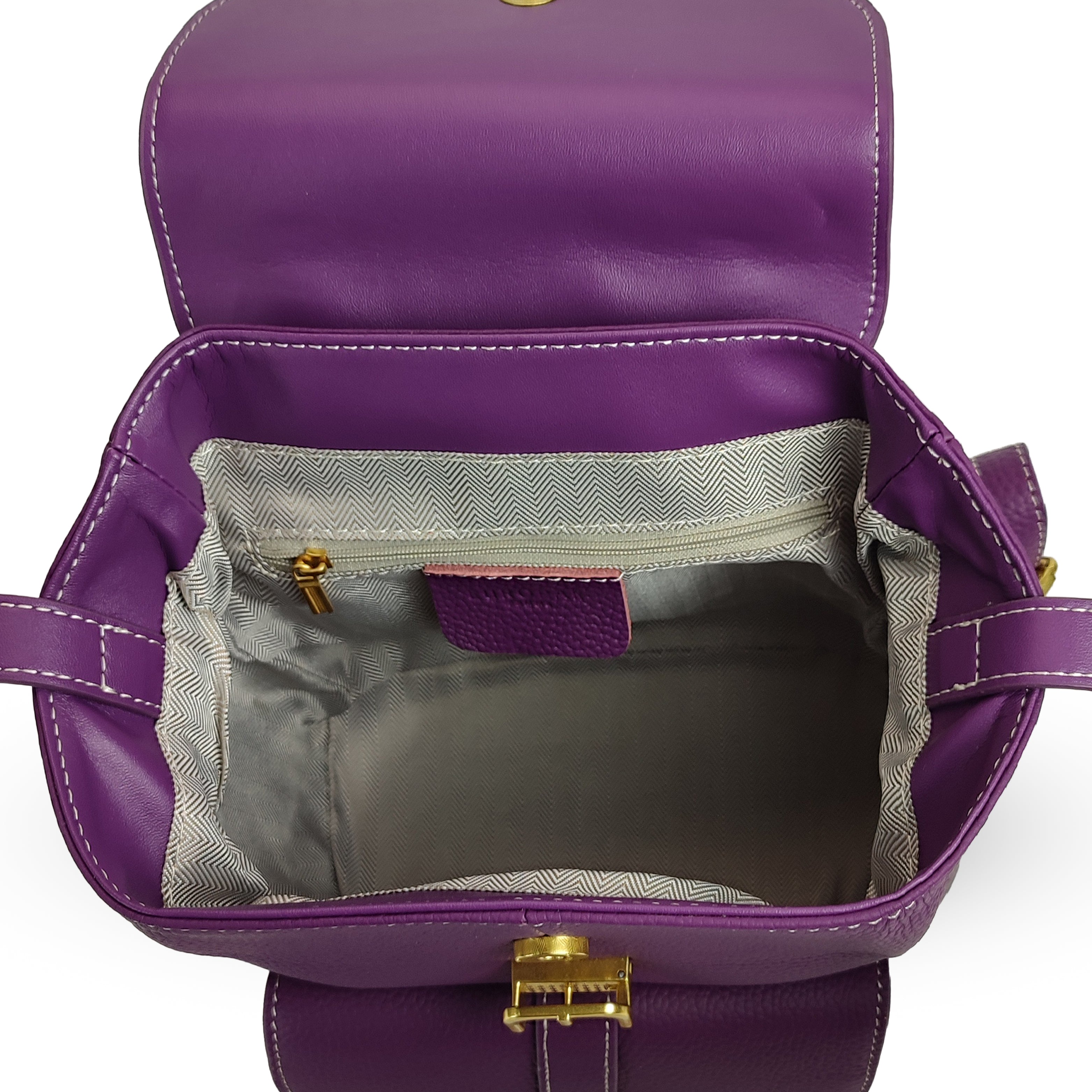 Azalea Knapsack with Buckle Purple