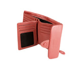 Kamila RFID Short Wallet Leaf Snap Holder Watermelon Rust