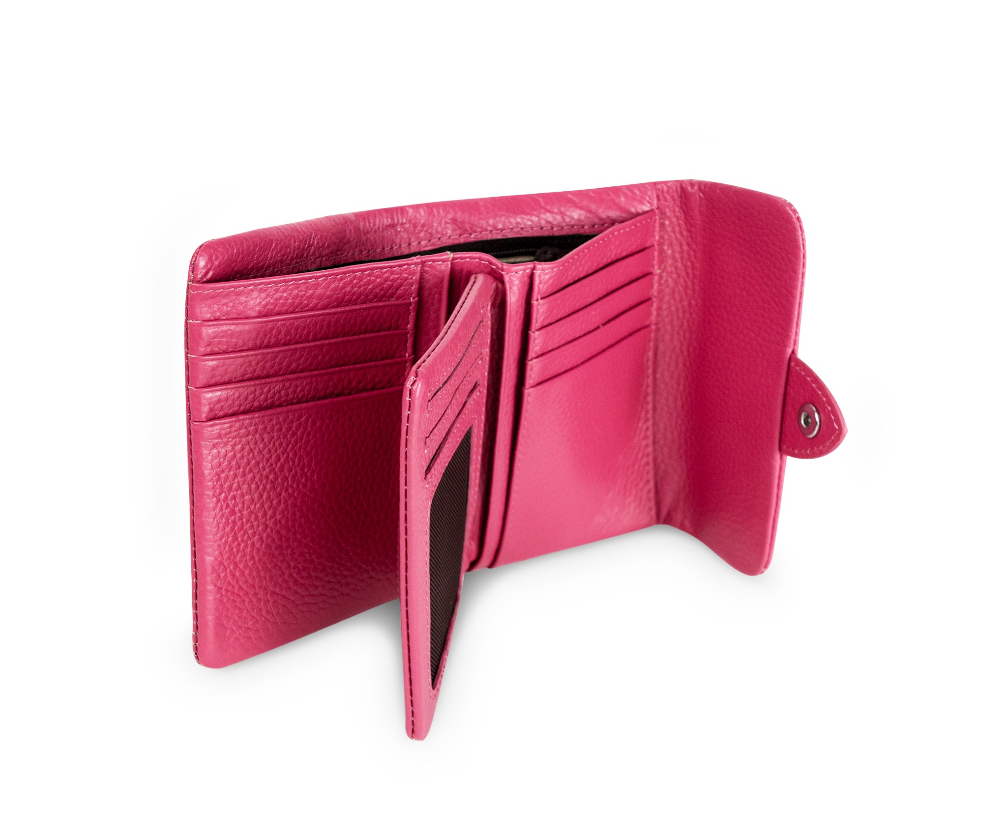 Kamila RFID Short Wallet Leaf Snap Holder Watermelon Pink