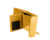 Kamila RFID Short Wallet Leaf Snap Holder Sunflower Yellow